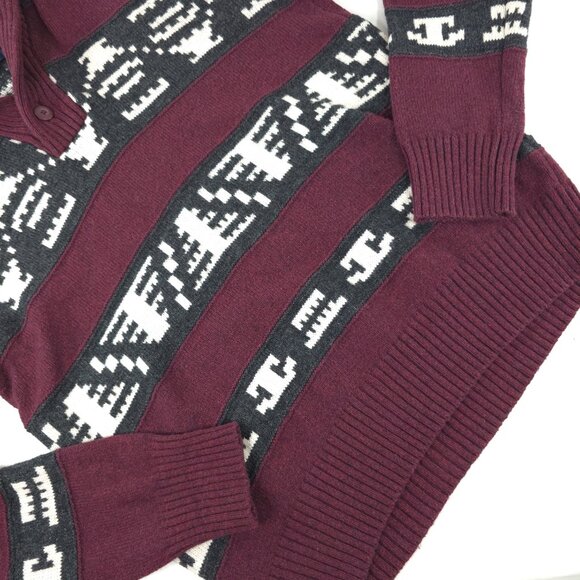 AMERICAN EAGLE Sweater Men's SIZE MEDIUM Aztec Multicolor Knitted Shawl Collar.. - Picture 5 of 16